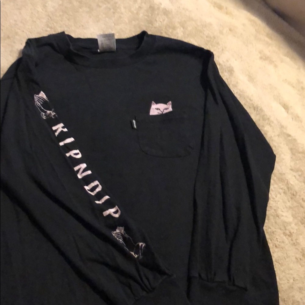 RIPNDIP Peeking Nermal Black Long Sleeve T-Shirt